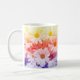 Caneca De Café Rainbow Daisies