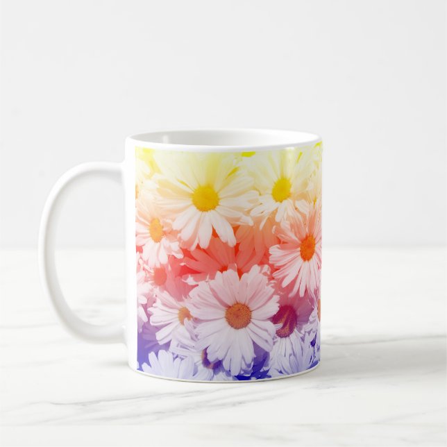 Caneca De Café Rainbow Daisies (Esquerda)