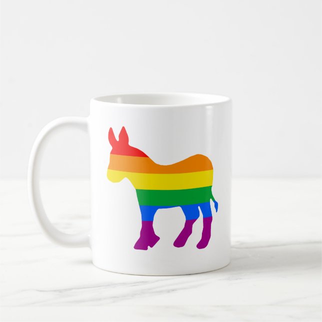 Caneca De Café Rainbow Democrat (Esquerda)