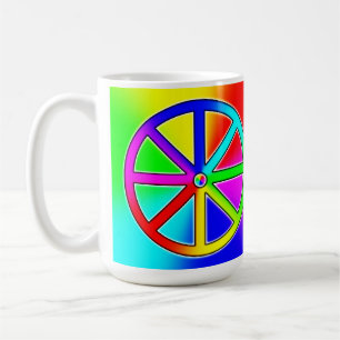 Caneca De Café Rainbow Dharma Wheel - Budista