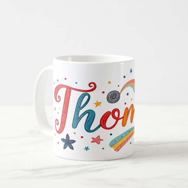 Caneca De Café Rainbow Dreams Thomas 1 (Frente Esquerda)