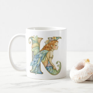 Caneca De Café Rainbow Fairy Inicial 'K'