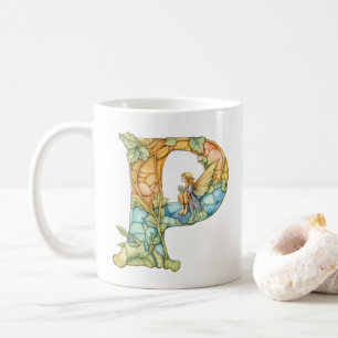 Caneca De Café Rainbow Fairy Initial 'P