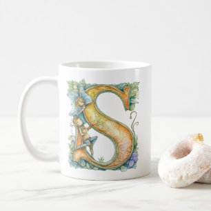 Caneca De Café Rainbow Fairy Initial 'S