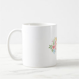 Caneca De Café Rainbow Floral Cerâmica Mug Personalizado - Person