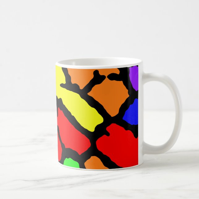 Caneca De Café Rainbow Giraffe Impressão (Direita)