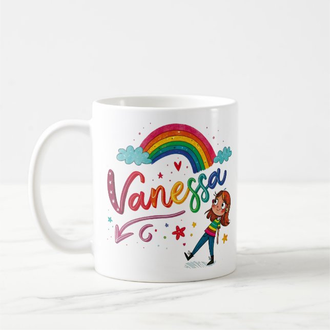 Caneca De Café Rainbow Girl Vanessa 3 (Esquerda)