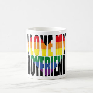 Caneca De Café Rainbow Heart I Love My Namorado