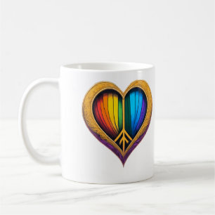 Caneca De Café Rainbow Heart Mug