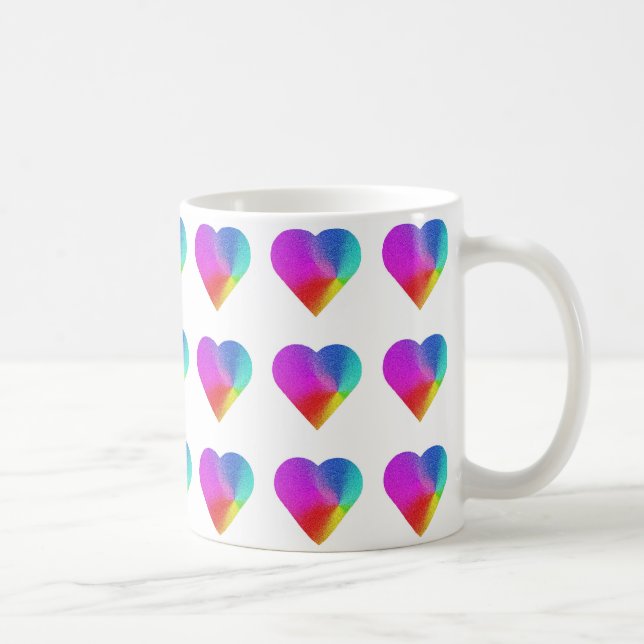 Caneca De Café Rainbow Hearts Mug (Direita)