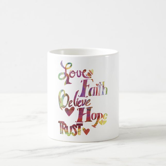 Caneca De Café Rainbow Inspirational Words Mug (Centro)