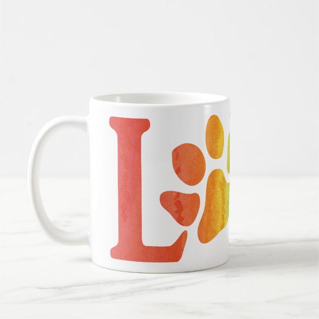 Caneca De Café Rainbow Love Paw (Esquerda)