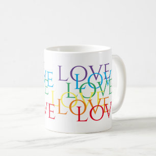 Caneca De Café RAINBOW LOVE White Mug
