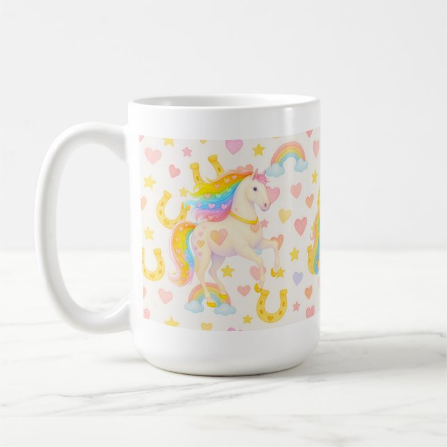 Caneca De Café Rainbow Mane Horses Coffee Mug — Cooper & Cody (Esquerda)