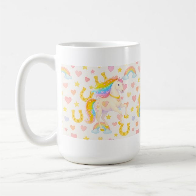 Caneca De Café Rainbow Mane Horses Coffee Mug — Cooper & Cody (Esquerda)