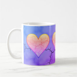 Caneca De Café Rainbow Marbled Heart