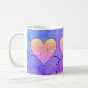 Caneca De Café Rainbow Marbled Heart