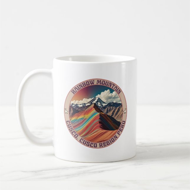 Caneca De Café Rainbow Mountain Cusco, região de Cusco, Peru (Esquerda)