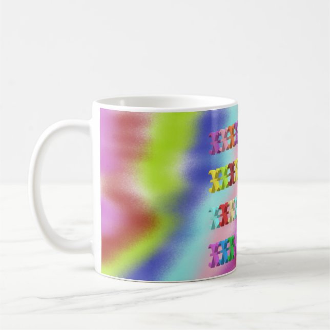 Caneca De Café Rainbow, mug brilhante multicolor (Esquerda)