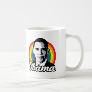 Caneca De Café Rainbow Obama - Política LGBT -