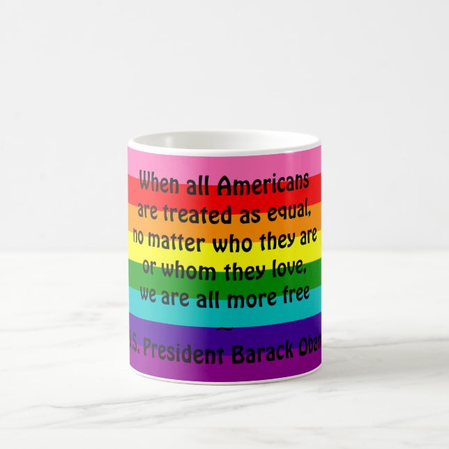 Caneca De Café Rainbow Orgulho gay LGBT Original 8 Strips Flag Mu (Centro)
