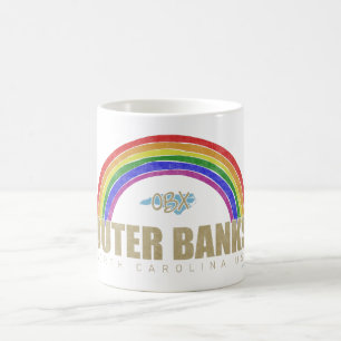 Caneca De Café Rainbow Outer Banks OBX Carolina do Norte EUA Vint