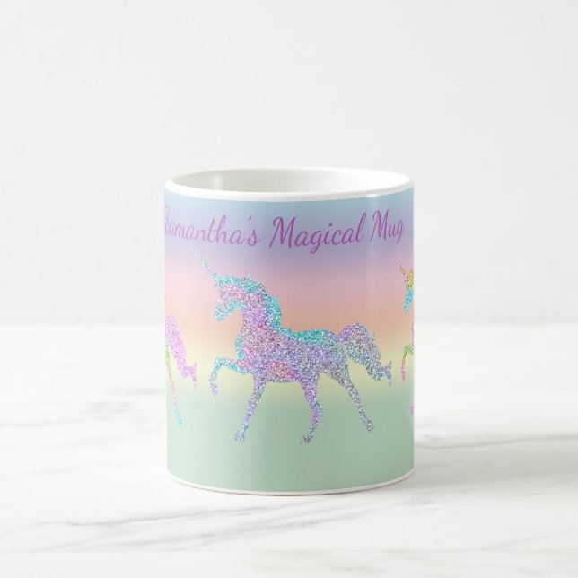 Caneca De Café Rainbow Pastel Unicorn Coffee Mug (Centro)