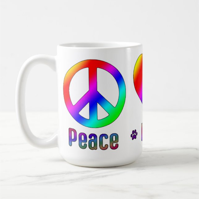 Caneca De Café Rainbow Peace Love BBG Mug (Esquerda)