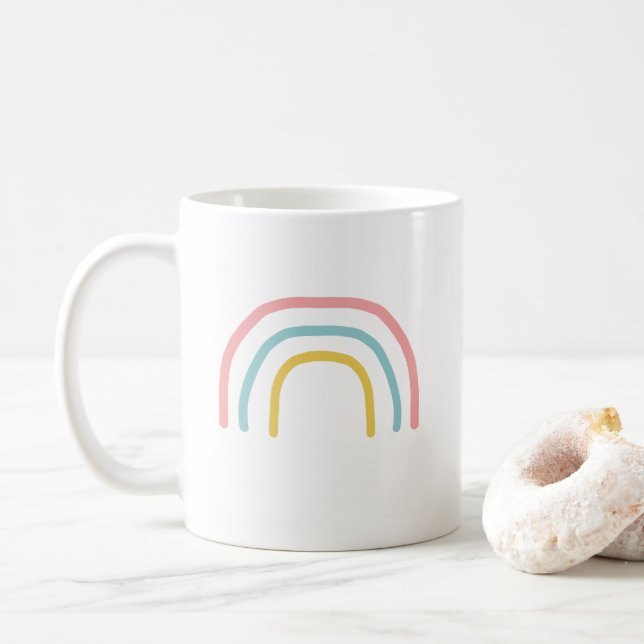 Caneca De Café Rainbow Pintura Arte Café Mug (Com Donut)