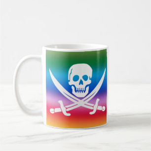 Caneca De Café Rainbow Pirate Jolly Roger