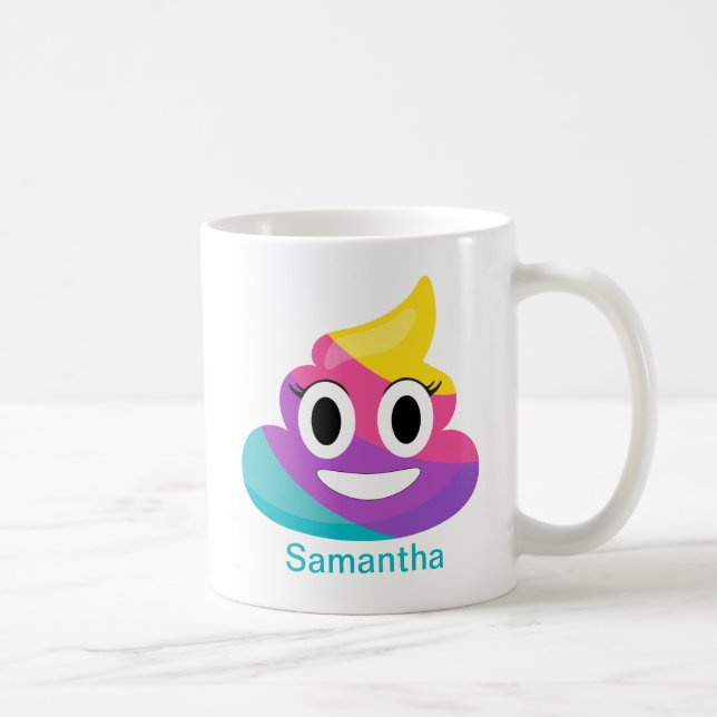 Caneca De Café Rainbow Poop Emoji Mug (Direita)