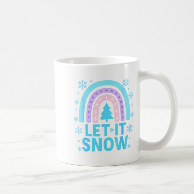 Caneca De Café Rainbow Snowflake Christmas Winter Day Suprter Let (Direita)