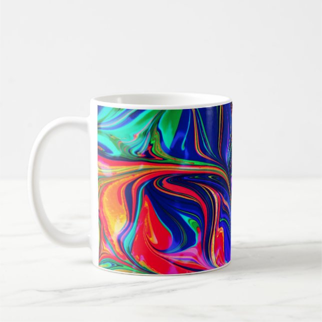 Caneca De Café Rainbow Swirl Trippy Glow Stick (Esquerda)