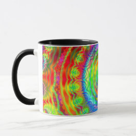 Caneca De Café Rainbow Tiedye Fractal Mandala