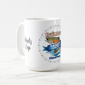 Caneca De Café Rainbow Trout Fishing Personalized Illustration