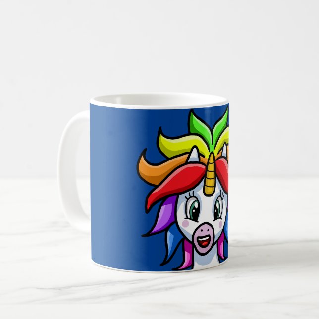 Caneca De Café Rainbow Unicorn (Frente Esquerda)