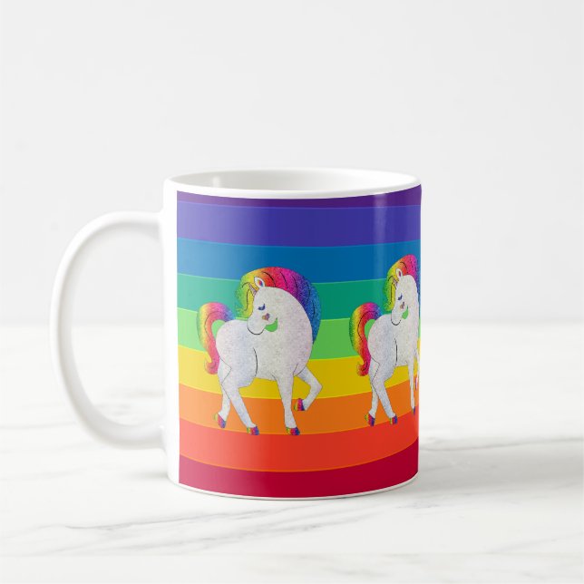Caneca De Café Rainbow Unicorns Parade Coffee Mug (Esquerda)