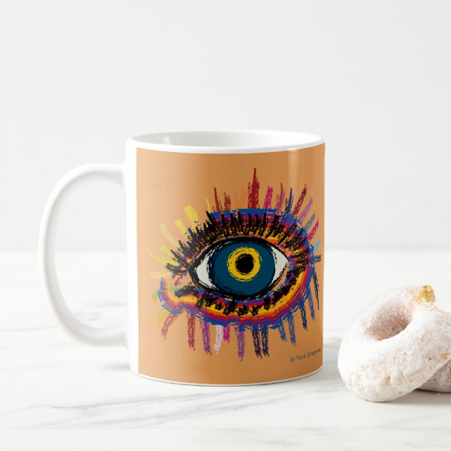 Caneca De Café Rainboweye - alaranjado (Com Donut)