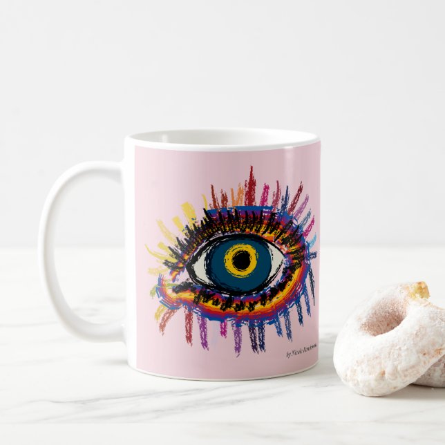 Caneca De Café Rainboweye - róseo (Com Donut)