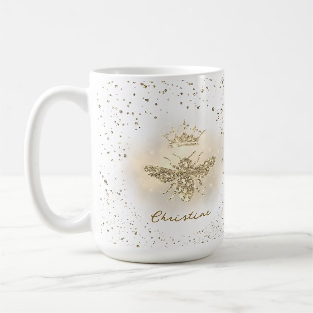 Caneca De Café Rainha Abelha falsa brilho (Esquerda)