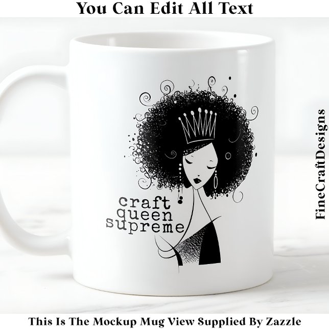 Caneca De Café Rainha Artesanato Personalizada Com A Cotação Afro (Criador carregado)