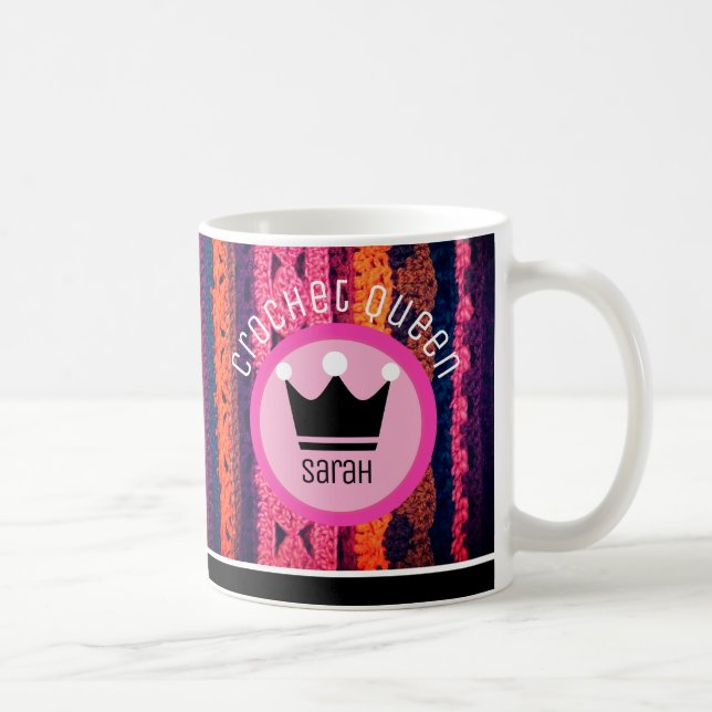 Caneca De Café Rainha Crochet! presente divertido para amantes de (Direita)