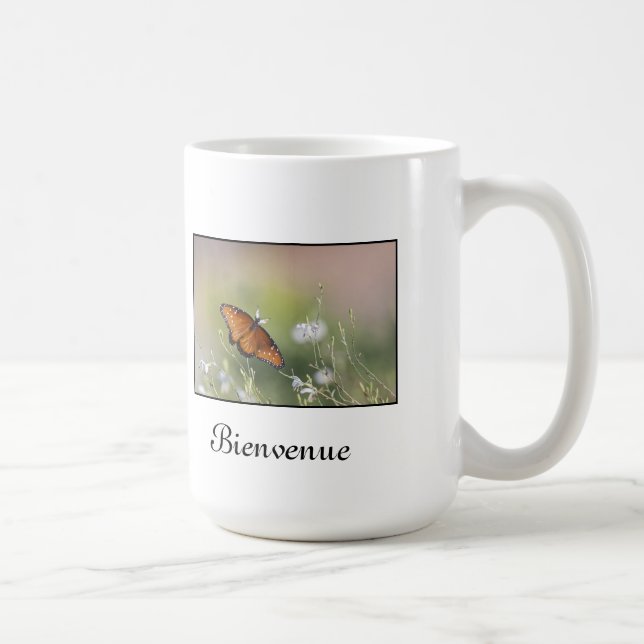 Caneca De Café Rainha da borboleta Bienvenue (Direita)