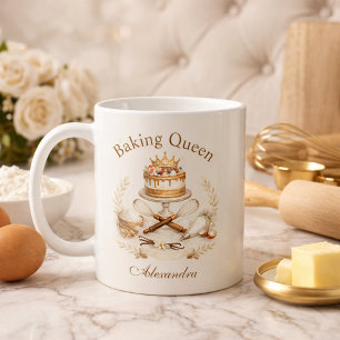 Caneca De Café Rainha da Confeitaria Personalizada