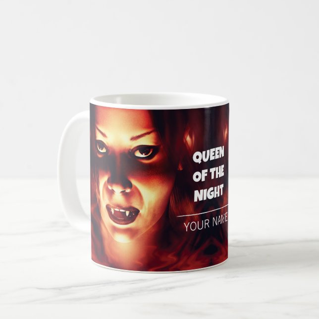 Caneca De Café Rainha da Noite. Vampira (Frente Esquerda)