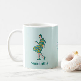 Caneca De Café Rainha Dançante Nome Personalizado da Rainha Verde