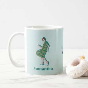 Caneca De Café Rainha Dançante Nome Personalizado da Rainha Verde