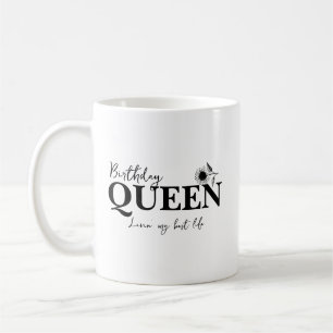 Caneca De Café Rainha de Aniversário Vivendo minha melhor vida