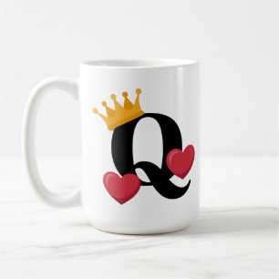 Caneca De Café Rainha de Copas Coroada Emblema do Amor