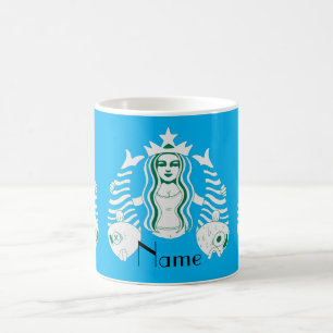Caneca De Café Rainha de Coroa Estelar Sereia Thunder_Cove